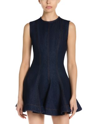 Cotton Peplum Denim Mini Dress