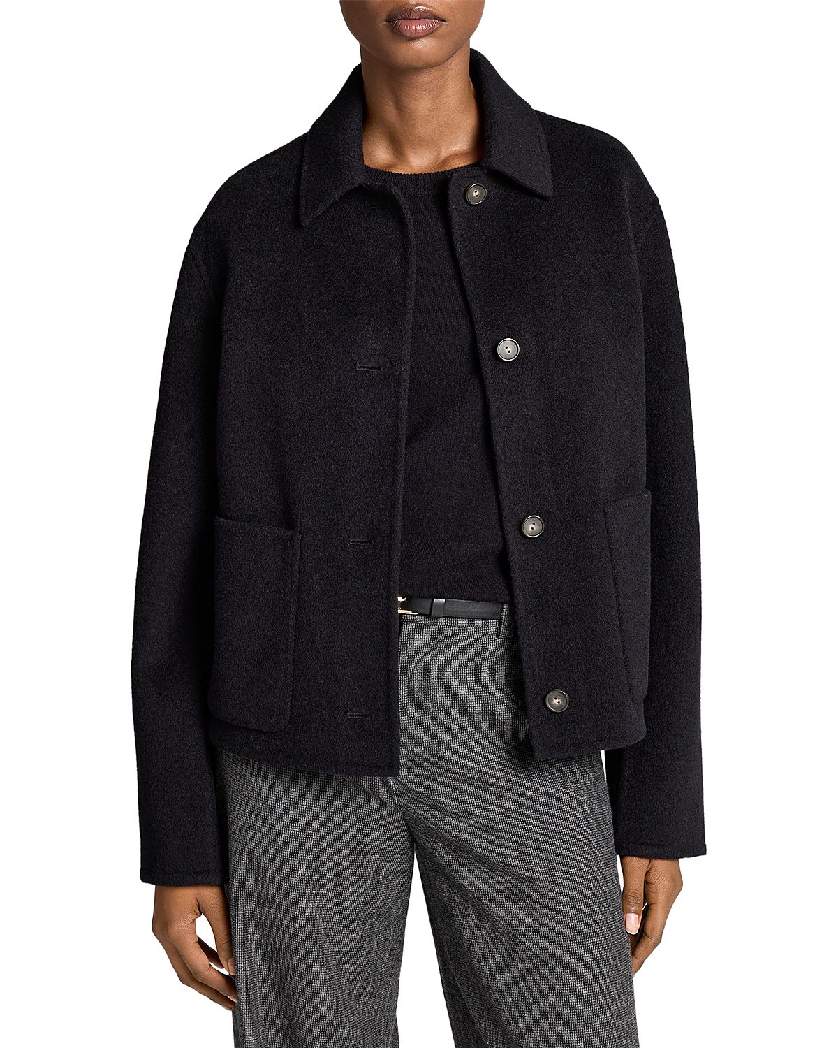Vince Cash Wool & Cashmere Blend Button Front Jacket
