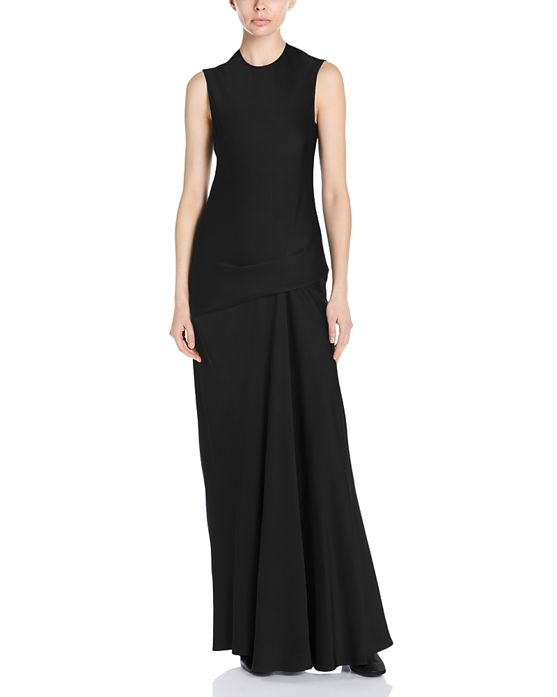Stella McCartney Round Neck Draped Satin Gown