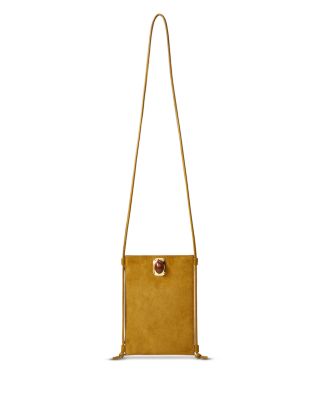 Stone Embellished Suede Crossbody Bag