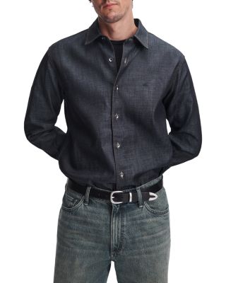 Classic Cotton Raw Denim Button Down Shirt