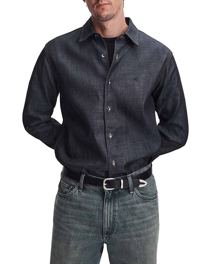 Rag & Bone Classic Cotton Raw Denim Button Down Shirt
