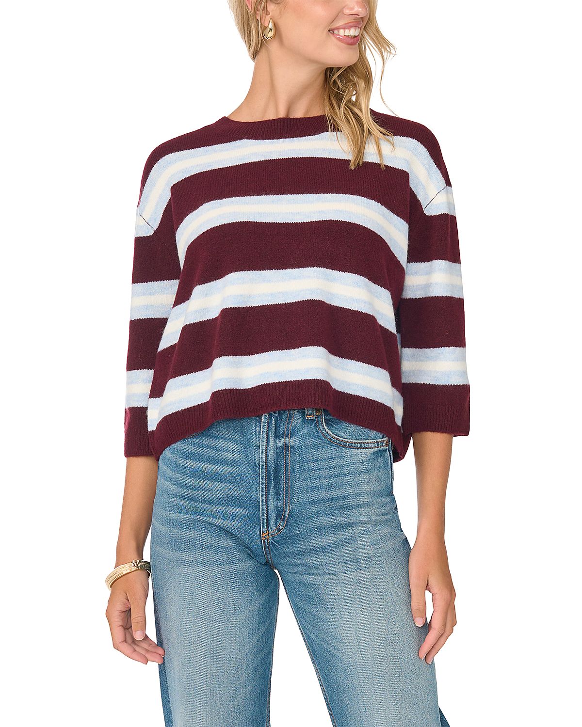 Vince Camuto Elbow Sleeve Crewneck Sweater