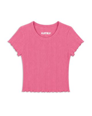 Girls' Marina Tween Solid Pointelle Cotton Tee - Big Kid