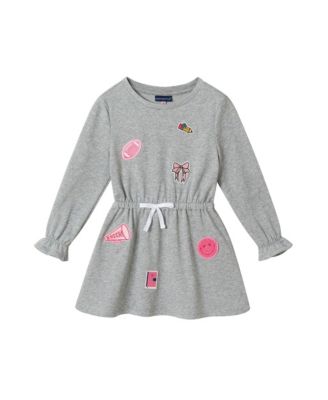  Girls' French Terry Long Sleeve Dress - Little Kid
