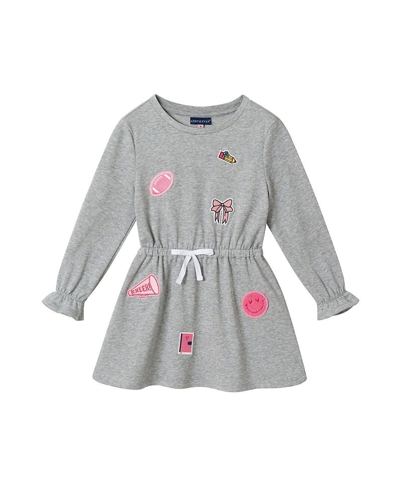Andy & Evan Girls' French Terry Long Sleeve Dress - Little Kid