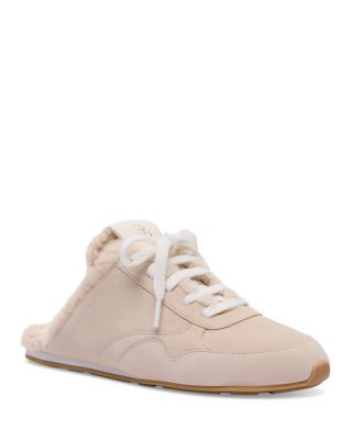 Women's Bond Shearling Trim Suede Mule Flats