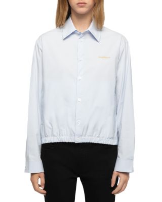 Zadig & Voltaire Toria Cotton Stretch Ruched Hem Shirt