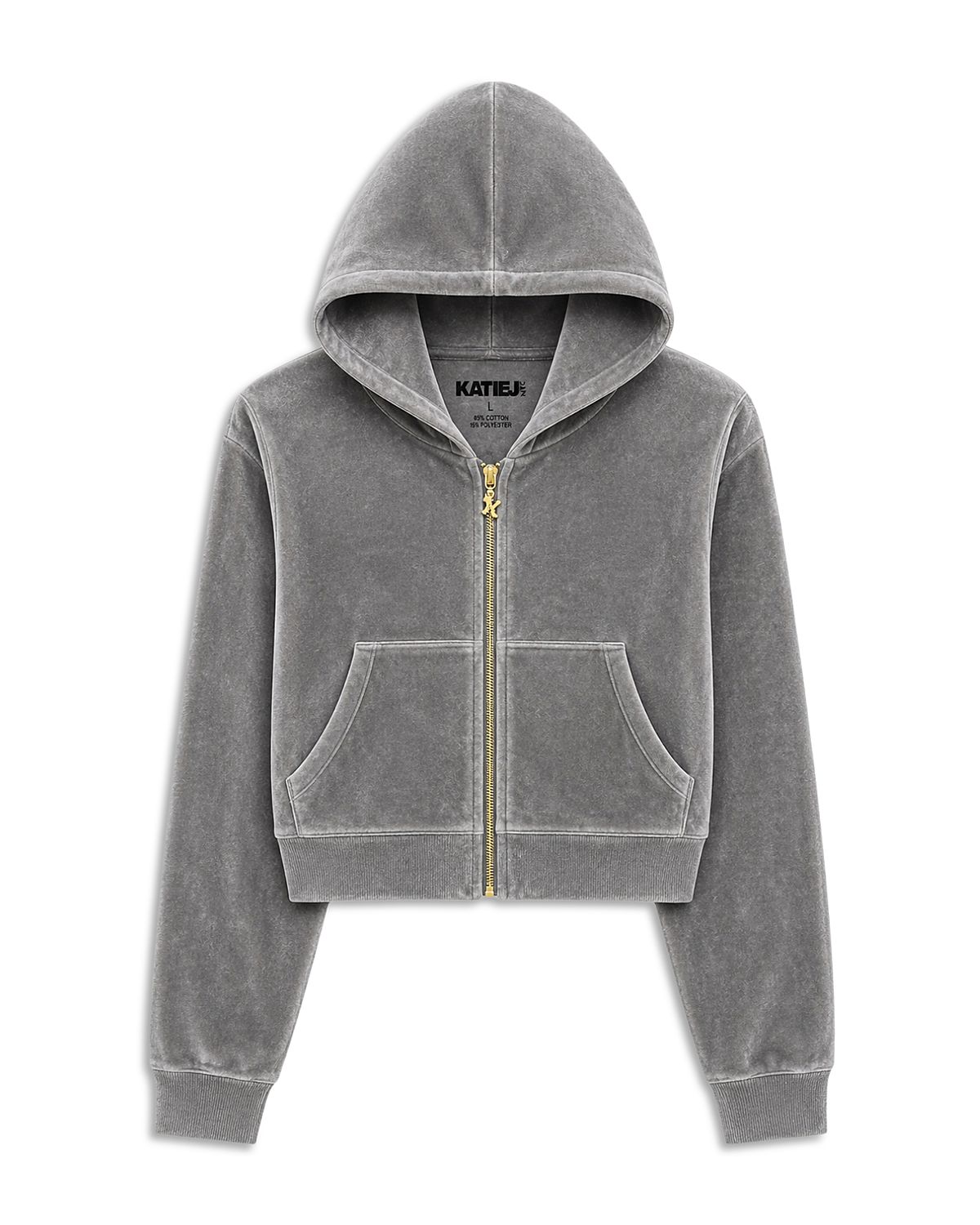 KatieJnyc Girls' Tween Jade Velour Zip Up Hoodie - Big Kid