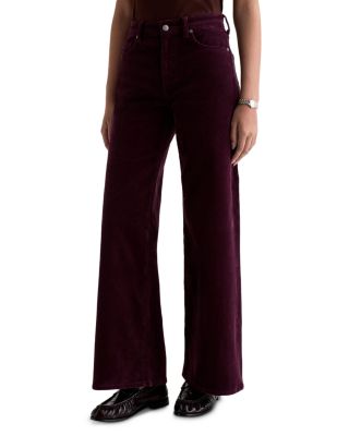 Saige High Rise Wide Leg Corduroy Jeans in Jazz Berry