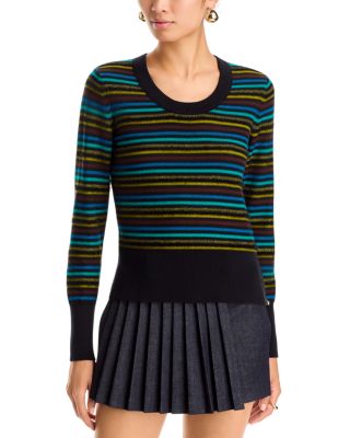 St. Germain Cotton Combo Stripe Poor Boy Sweater