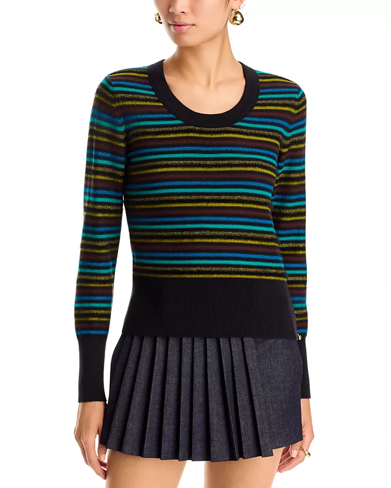 Sonia Rykiel St. Germain Cotton Combo Stripe Poor Boy Sweater