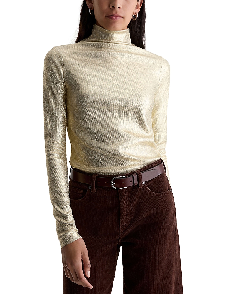 Ag Metallic Turtleneck