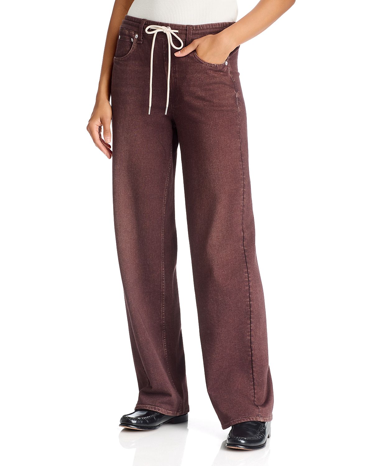 rag & bone Miramar Terry Drawstring High Rise Wide Leg Sweatpant Jeans
