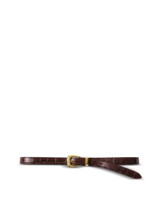 Veronica Beard Women's Arch Croc Embossed Leather Belt