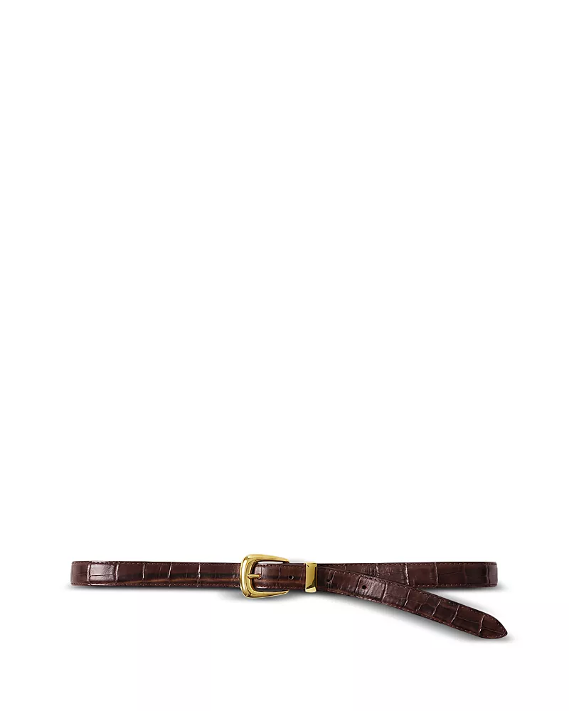 Veronica Beard Women's Arch Croc Embossed Leather Belt