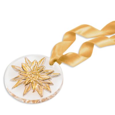 Gold Stamped Edelweiss Christmas Ornament