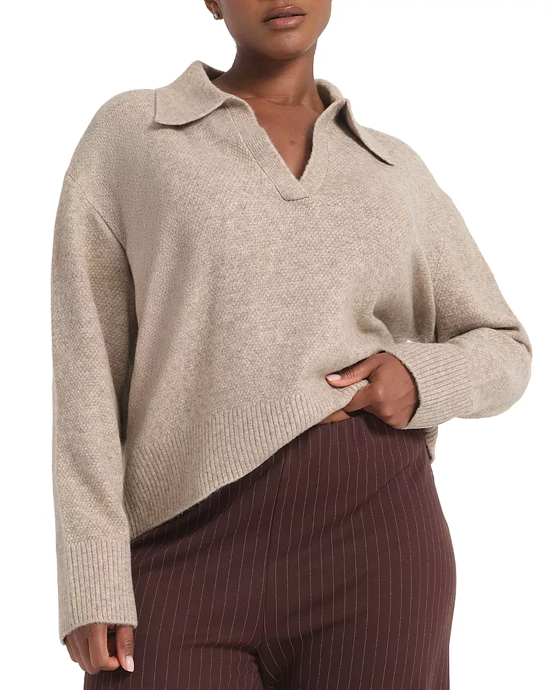 Estelle Plus Nellie Collared Knit Top
