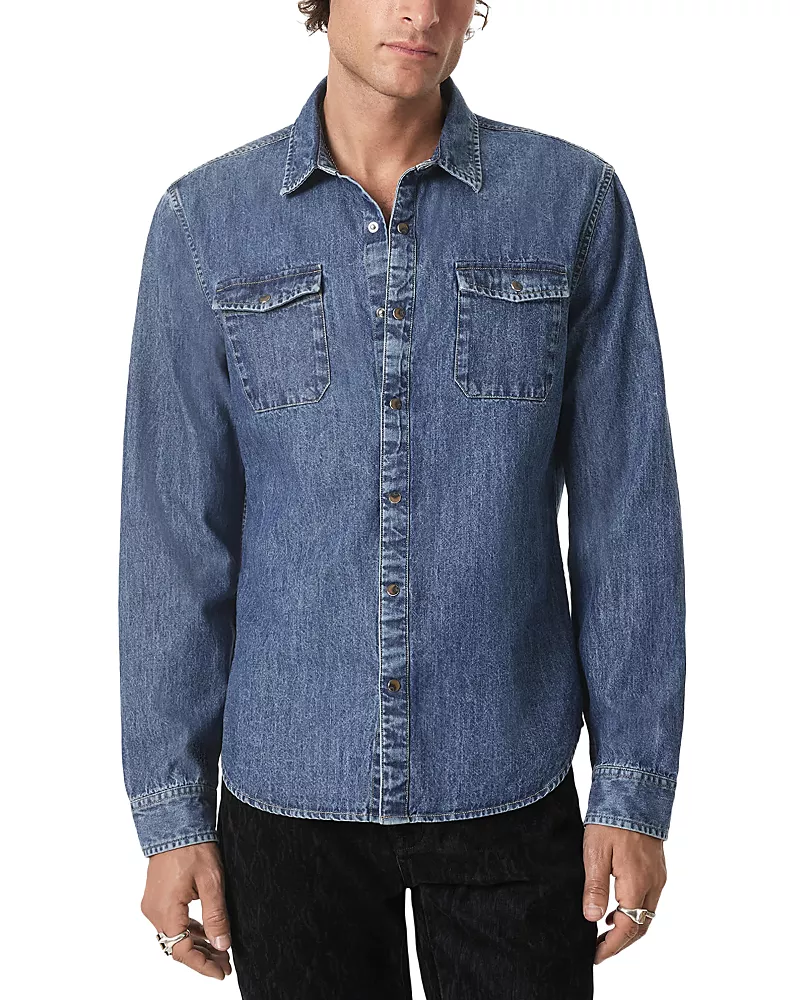 John Varvatos Marshall Cotton Western Pocket Shirt