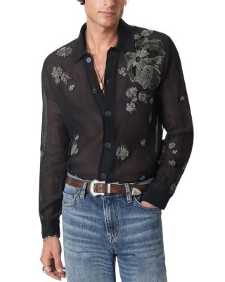 Arden Cotton & Silk Sheer Floral Shirt