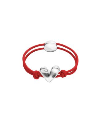  Elastic Thread Bracelet with Sterling Silver Plated Heart