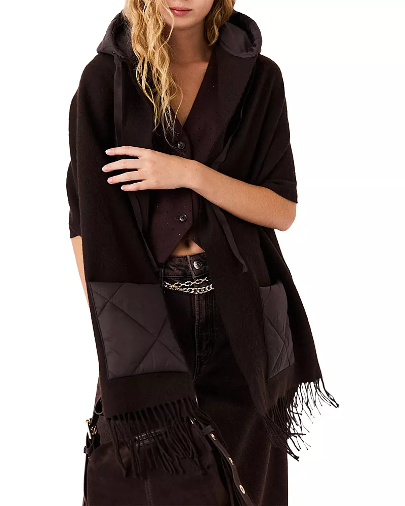 Maje Hooded Wool Scarf