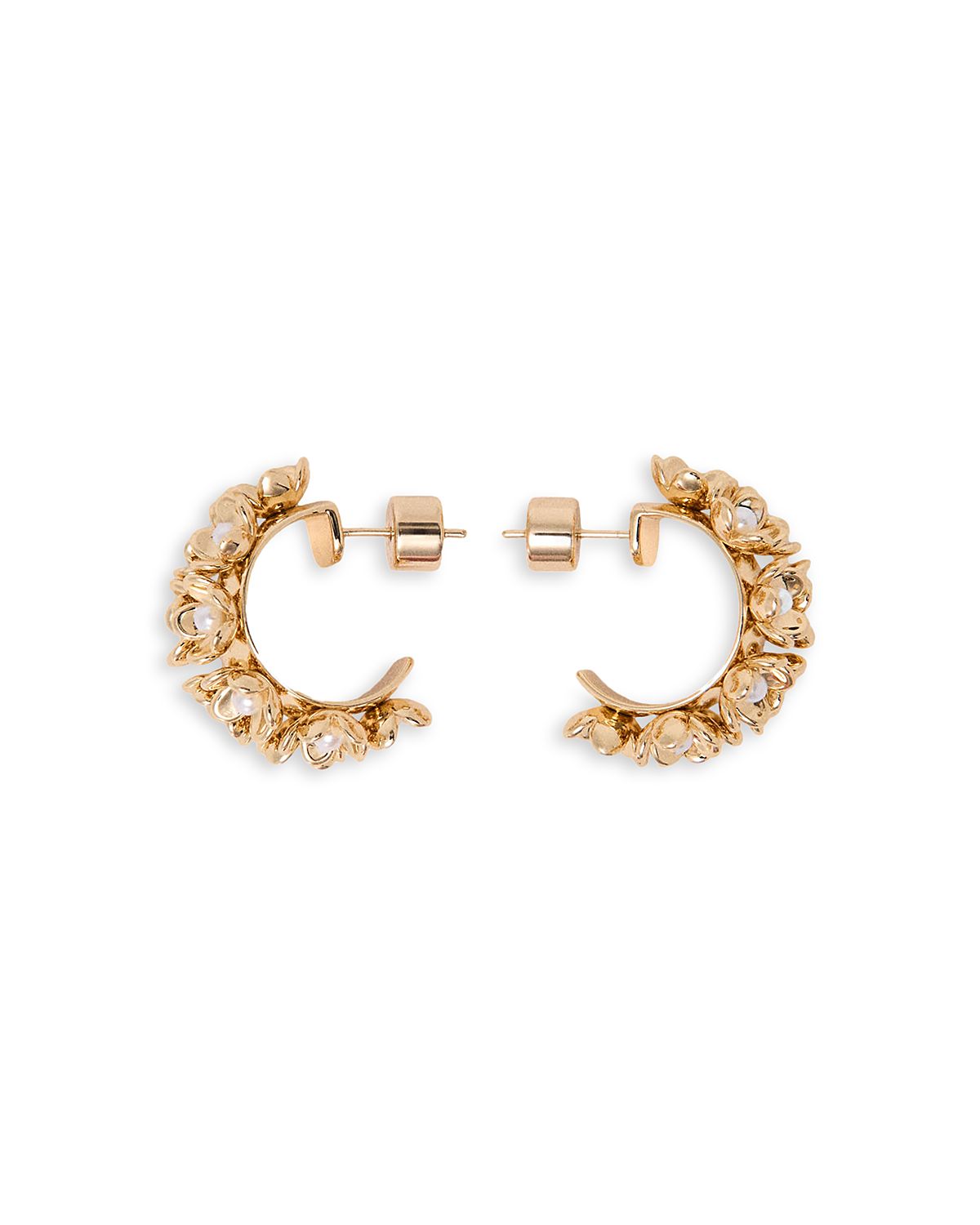 Maje Imitation Pearl Flower C Hoop Earrings