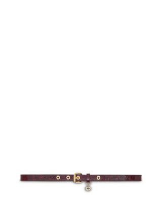 Women's Slim Eyelet Leather Belt