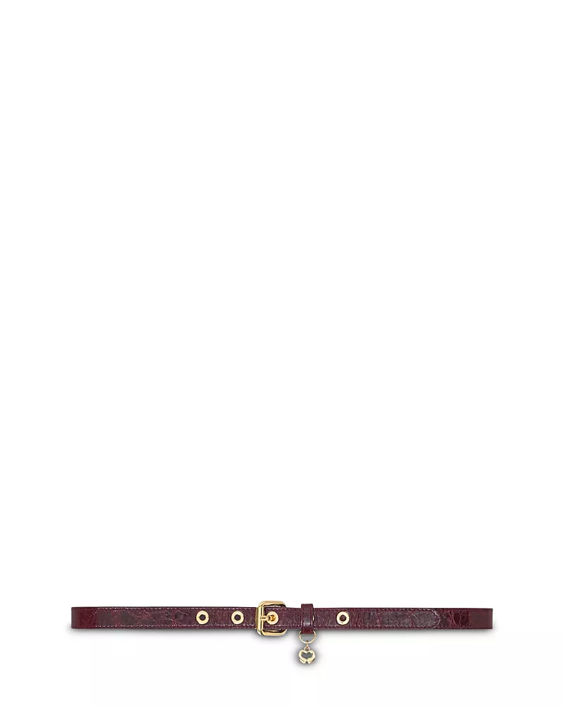 Maje Women's Slim Eyelet Leather Belt