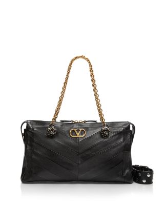 Valentino Garavani VLogo Chevron Quilted Leather Shoulder Bag