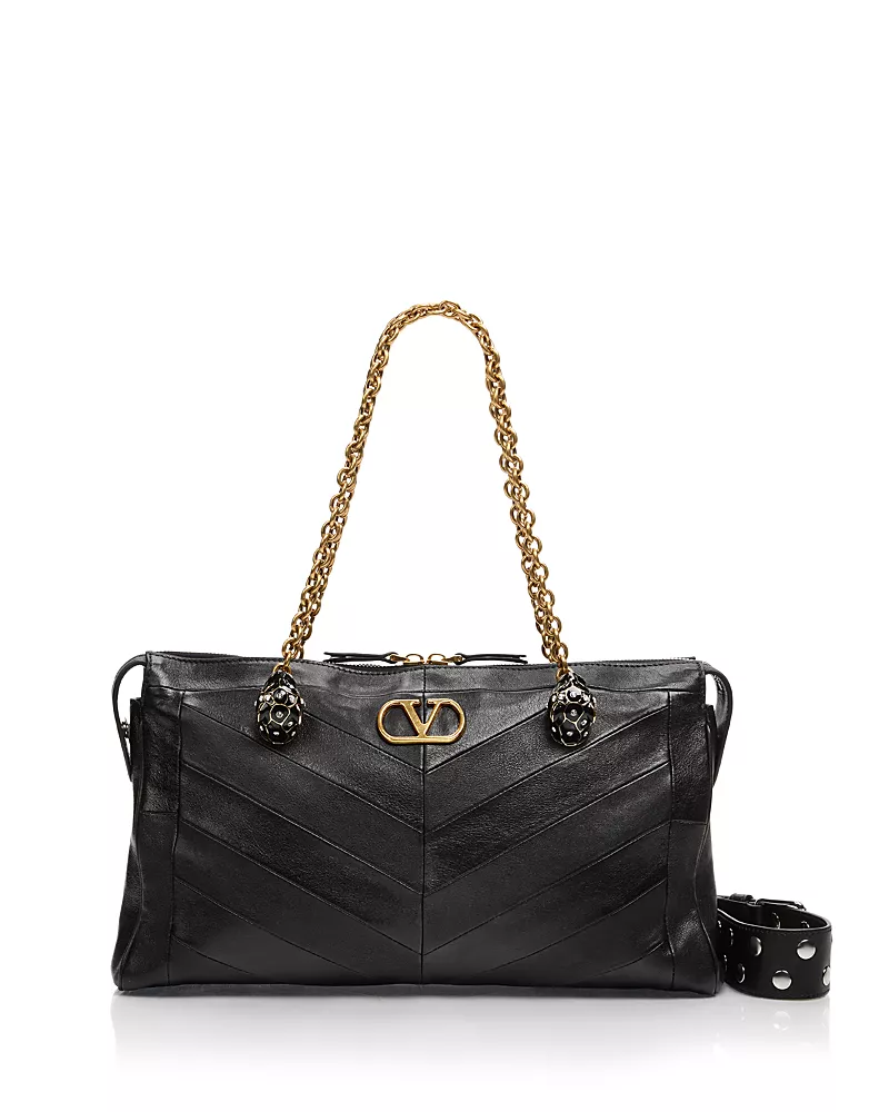 Valentino Garavani VLogo Chevron Quilted Leather Shoulder Bag