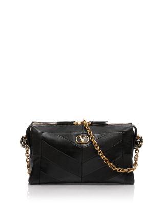 Panthea Small Leather Chevron Shoulder Bag