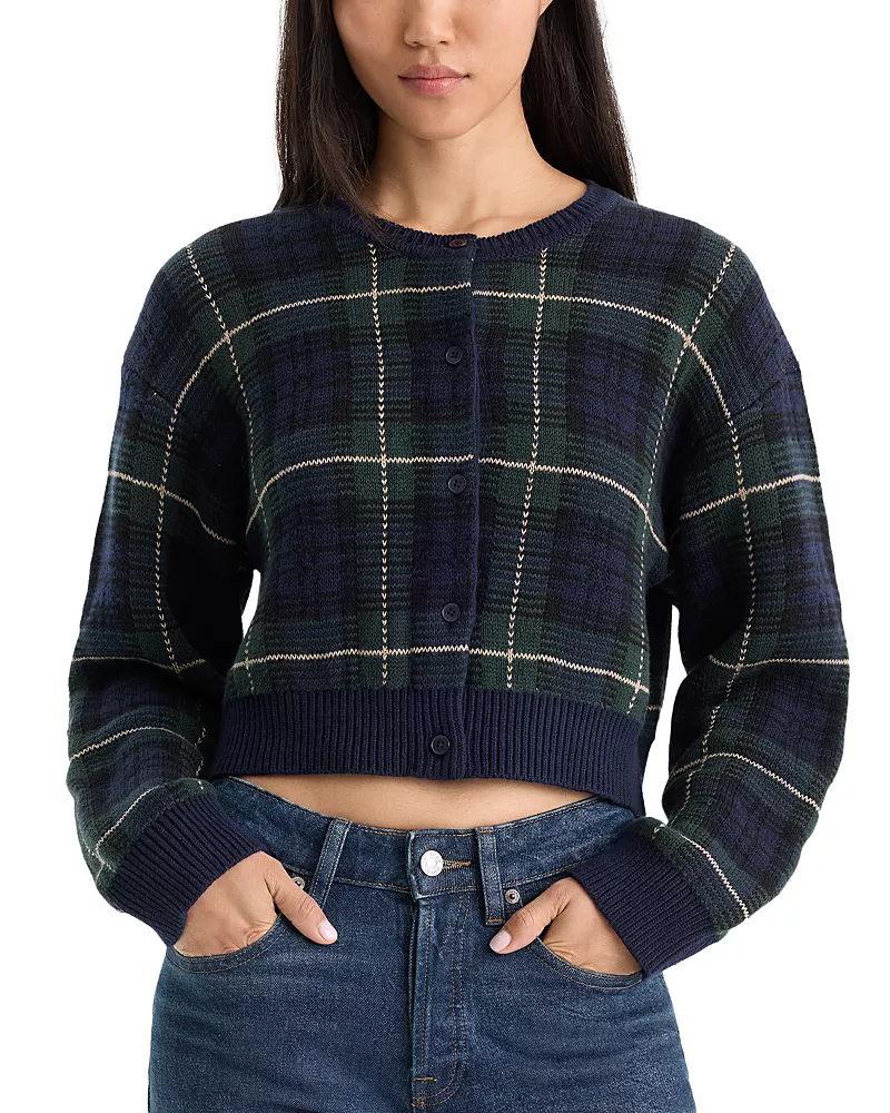 Good American The Jacquard Cardigan Sweater