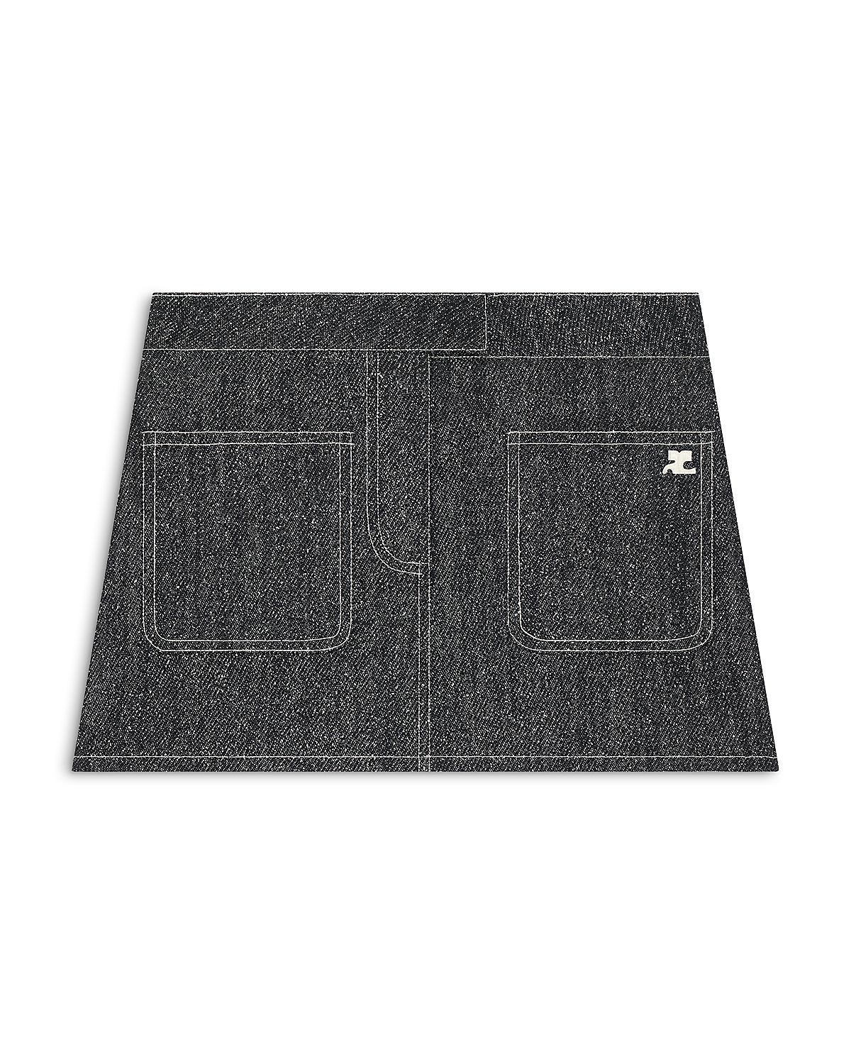 Courreges Two Pocket Denim Tweed Mini Skirt