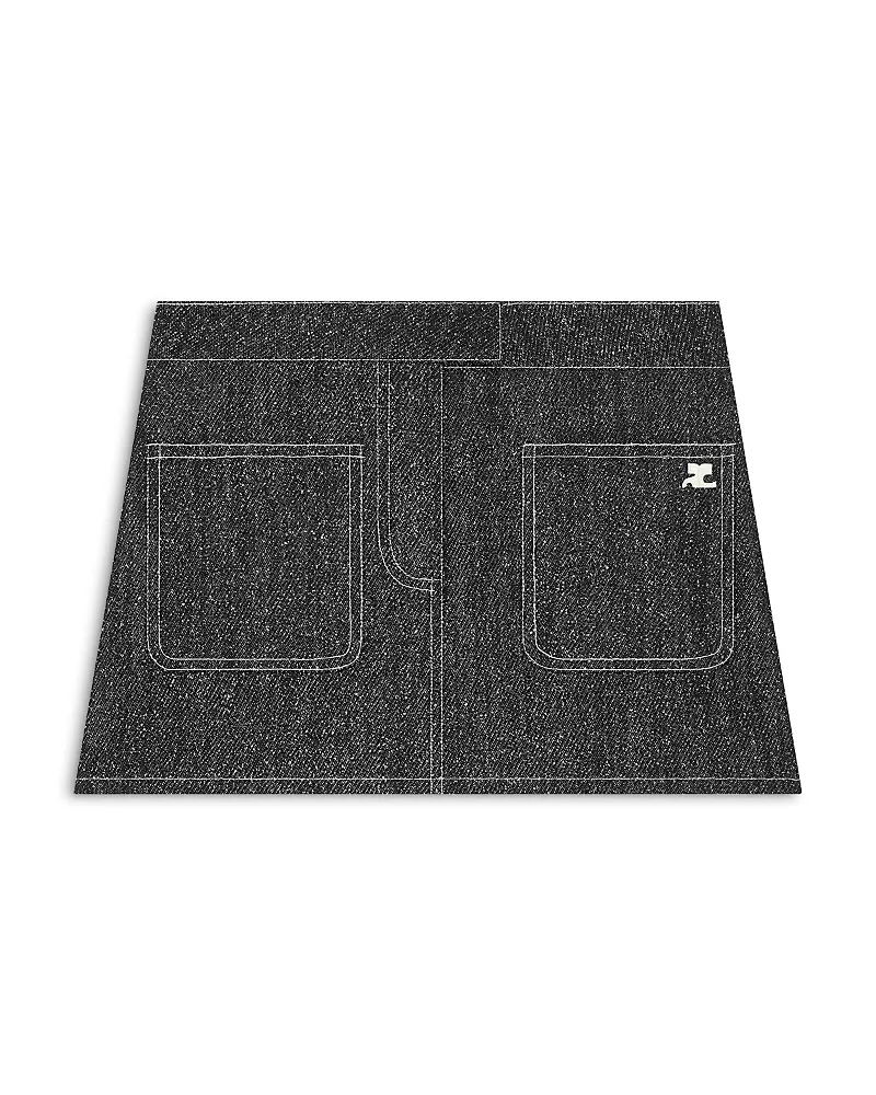 Courreges Two Pocket Denim Tweed Mini Skirt