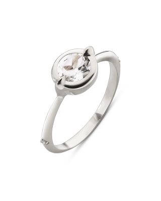 Sterling Silver Points North Rock Crystal & White Sapphire Ring