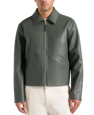 Maniere De Voir Yves Minimal Faux Leather Jacket