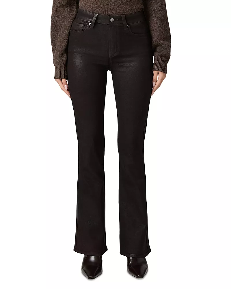 Paige Laurel Canyon High Rise Bootcut Jeans in Chicory Coffee Luxe Coated