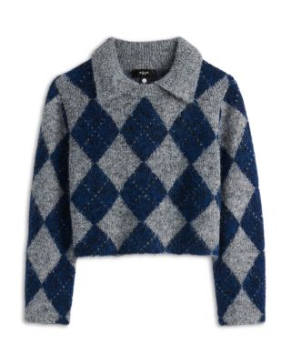 Girls' Collared Plaid Sweater, Big Kid - Exclusive