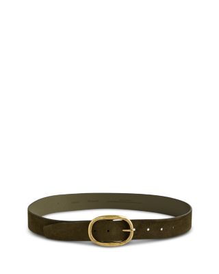 Women's Oval Buckle Suede Belt