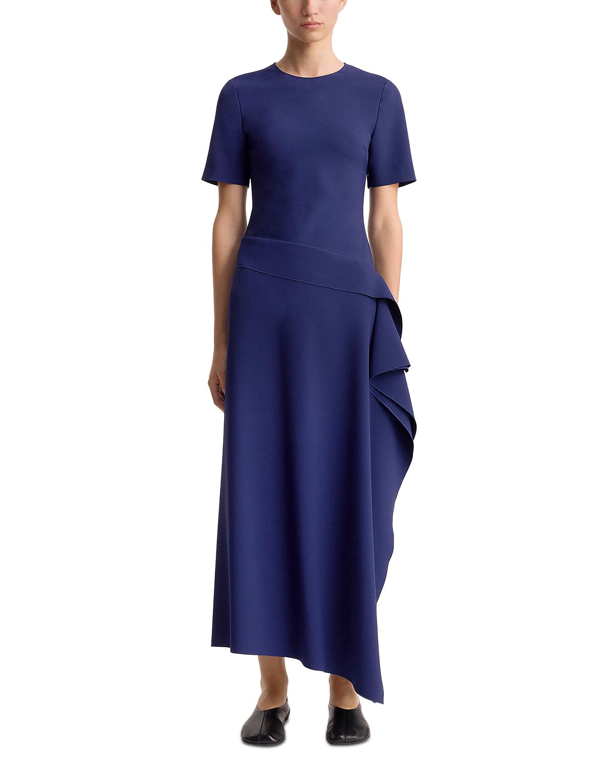 Fforme Chloe Asymmetric Draped Skirt Dress