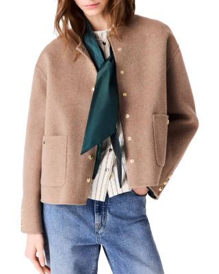 Genest Wool Blend Hooded Short Coat - thumbnail 5