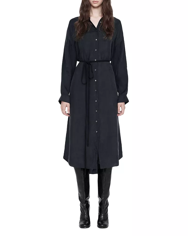 Allsaints Yurra Tie Waist Shirt Dress
