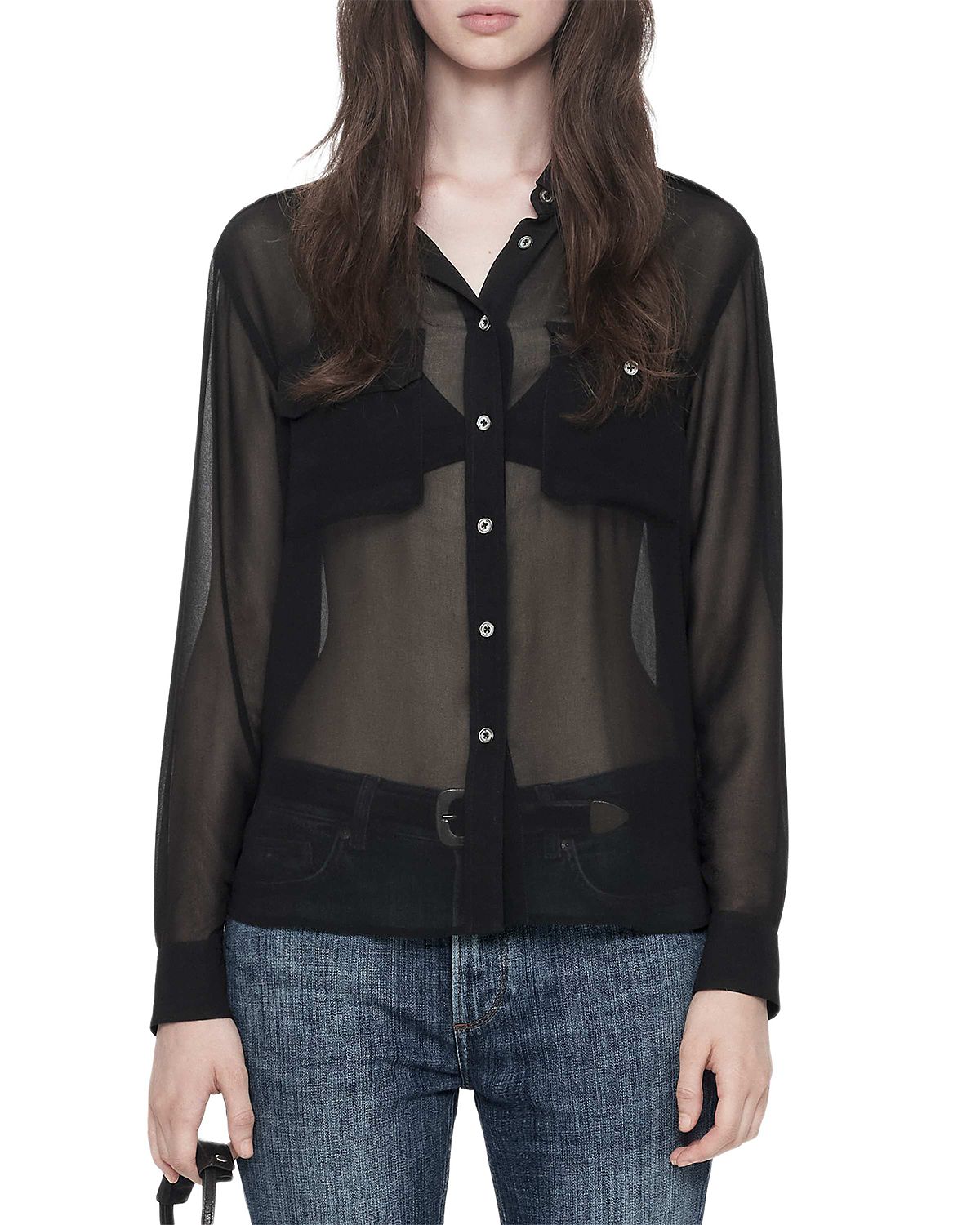 Allsaints Maven Sheer Military Shirt