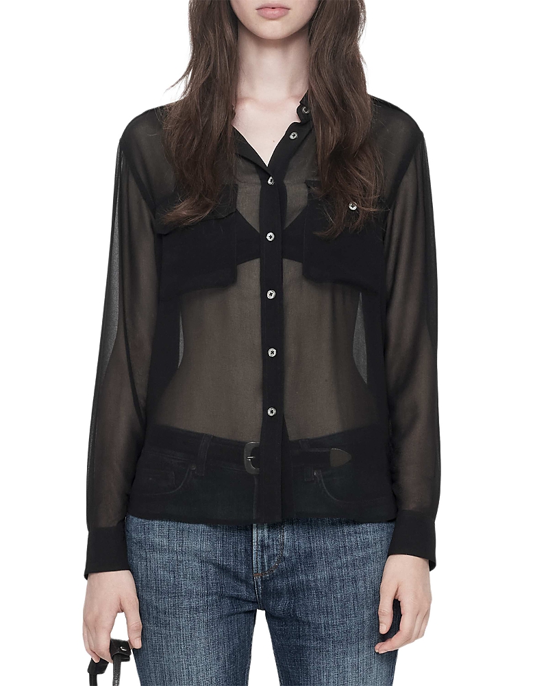Allsaints Maven Sheer Military Shirt