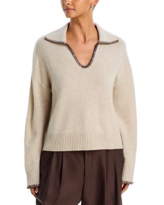 Wool & Cashmere Contrast Trim Sweater