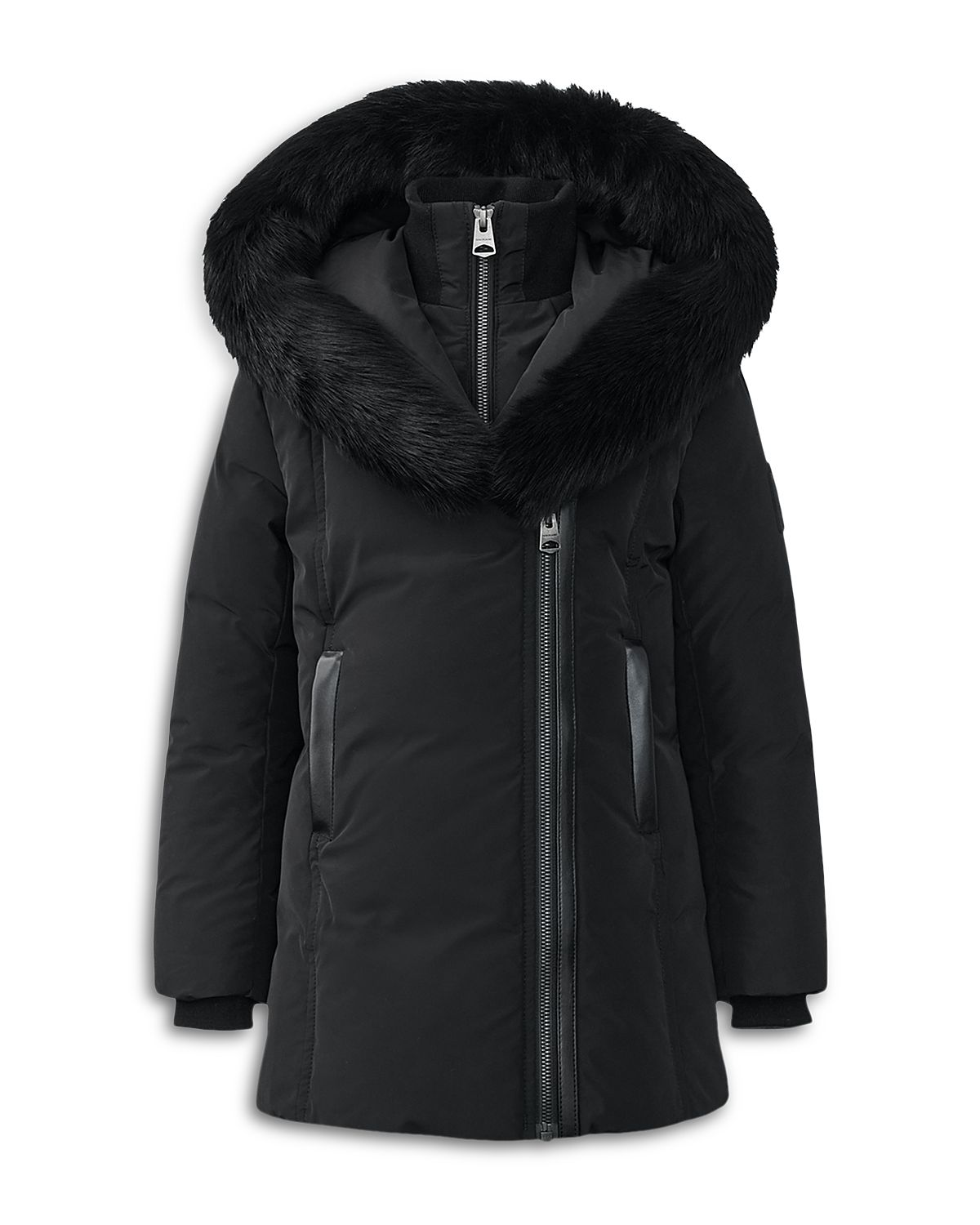 Mackage Girls' Hooded Shearling Trim Down Coat - Big Kid