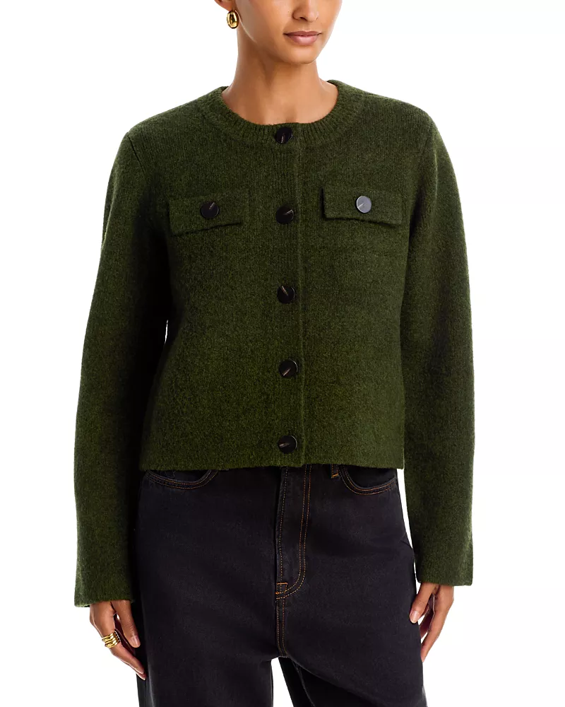 Aqua Boucle Cardigan - Exclusive