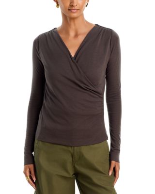 Crossover V Neck Long Sleeve Top - Exclusive
