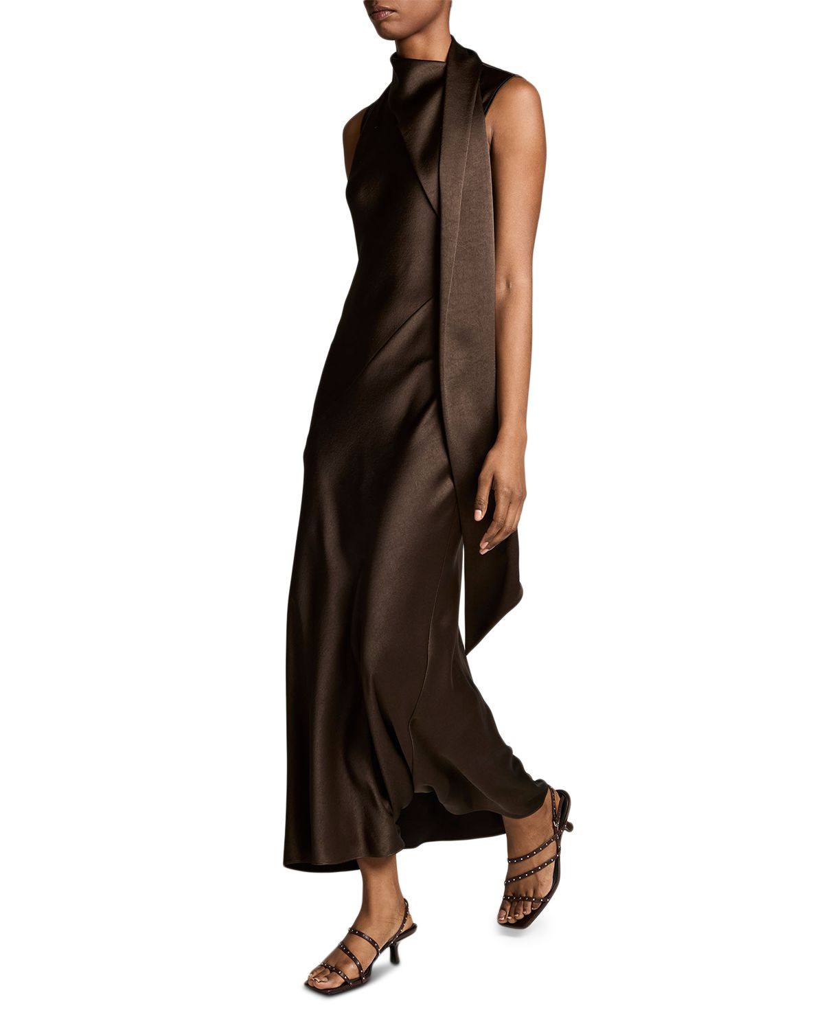 Draped Scarf Tie Sleeveless Dress thumbnail 2